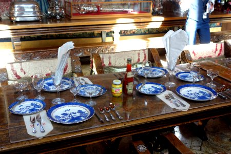 Refectory table settings - Hearst Castle - DSC06270