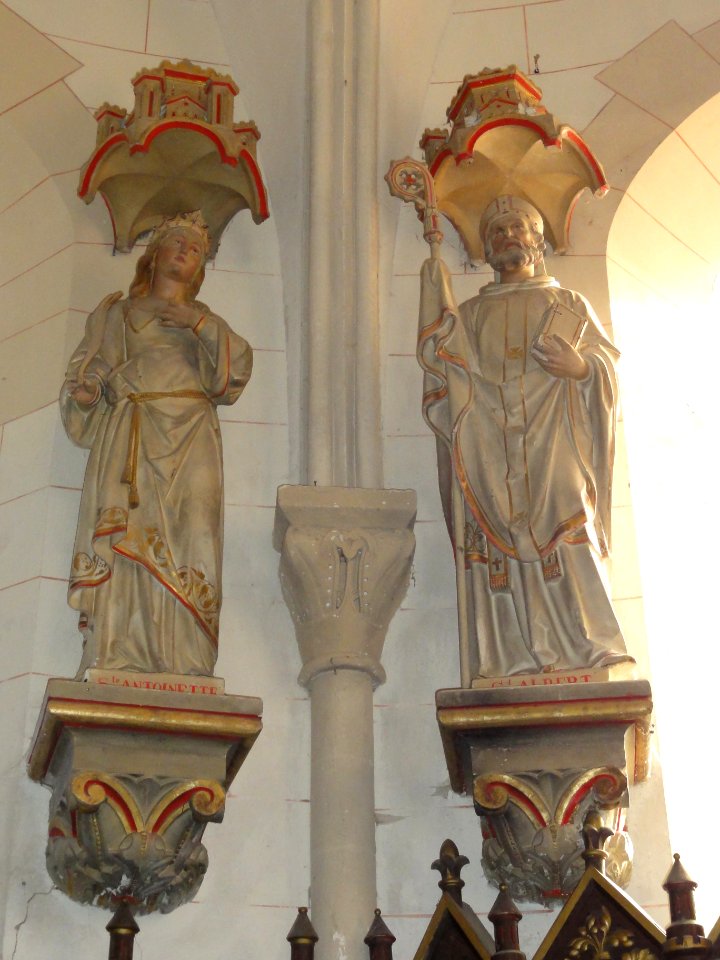 Riville (Seine-Mar.) église, statue 21 Sainte Antoinette et 22 Saint Albert