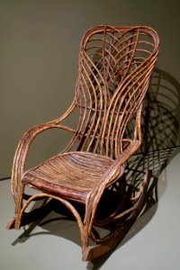 Rocking chair, maker unknown, 1900-1920, maple, hickory, willow, chestnut - Dallas Museum of Art - DSC05181