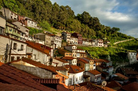 Houses people port cudillero