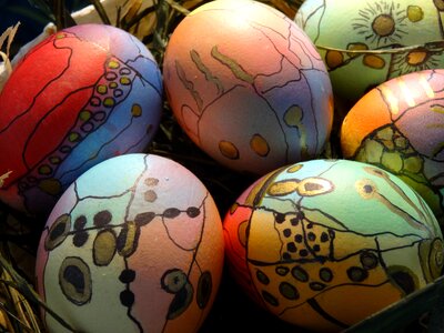Osterkorb happy easter painted