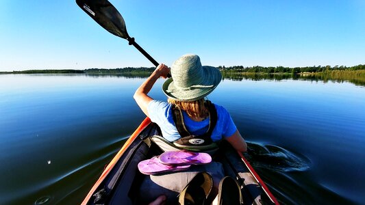 Kayaking paddling vancouver lake photo