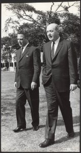 Minister-presidenten, ontvangsten, ministers, Marijnen, Victor, Amerika, Bestanddeelnr 084-0143