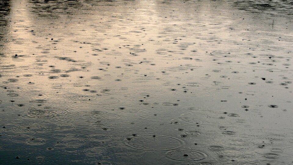 Close up drip raindrop