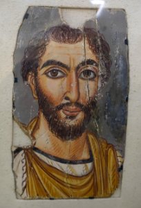 Mummy portrait of a bearded man, Egypt, Fayum, c. 300 AD, H 2196 - Martin von Wagner Museum - Würzburg, Germany - DSC05325