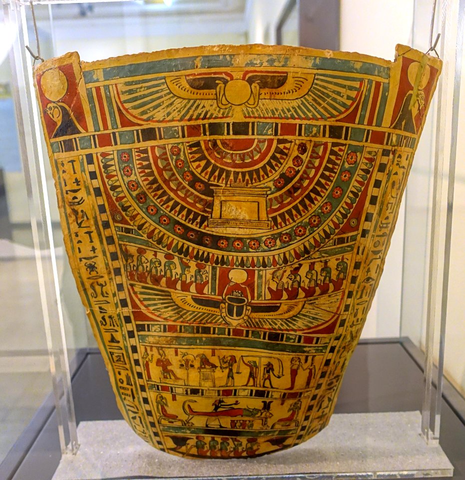 Mummy breast covering, Egypt, 3rd-1st century BC, stuccoed linnen cartonnage - Martin von Wagner Museum - Würzburg, Germany - DSC05296