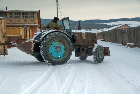 Irkutsk island of olkhon tractor photo