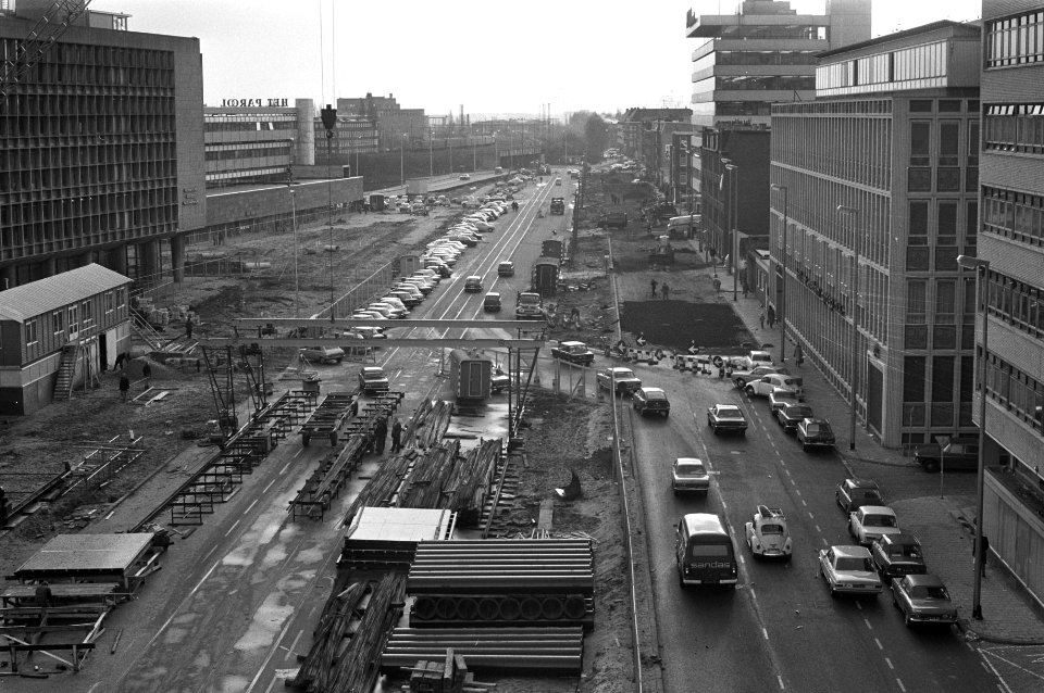 Metrowerkzaamheden in Amsterdam, overzicht Wibautstraat, Bestanddeelnr 925-3357