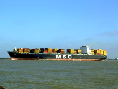 MSC Chicago p7, leaving Port of Rotterdam, Holland 08-Mar-2007