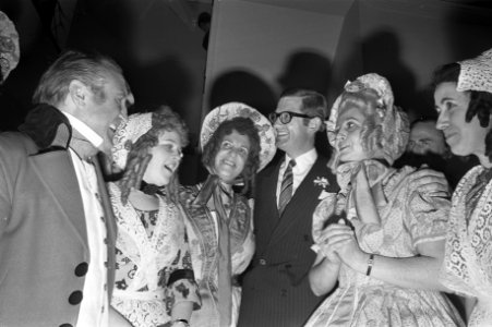 Mr Pieter van Vollenhoven tussen verklede en feestvierende mensen, Bestanddeelnr 925-5918