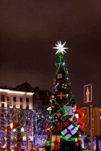 Moscow, New Year tree on Pushkinskaya Square, January 2014