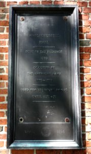 Massachusetts Hall plaque - Harvard University - DSC04676