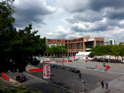 Lyon 3e - Place Charles Béraudier, depuis la base de vie chantier (4)