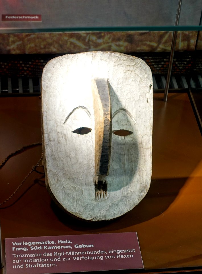 Mask, Fang people, southern Cameroon or Gabon, wood - Naturhistorisches Museum Nürnberg - Nuremberg, Germany - DSC03932