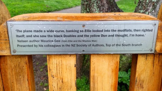 Maurice Gee Plaque