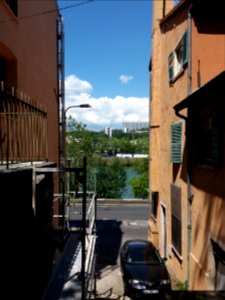 Lyon 4e - Rue Niepce, vue sur le quai Joseph Gillet