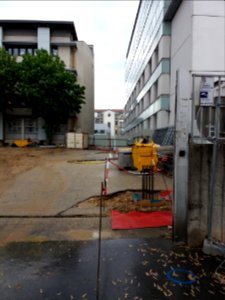 Lyon 4e - Rue Jacques-Louis Hénon, vue sur l'hôpital