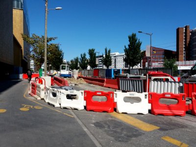 Lyon 3e - Rue Mouton-Duvernet, pose d'une canalisation reliant le parking LPA à la centrale de production de froid (2)