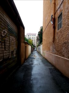 Lyon 4e - Passage Lamure, depuis la rue du Mail, après le tunnel