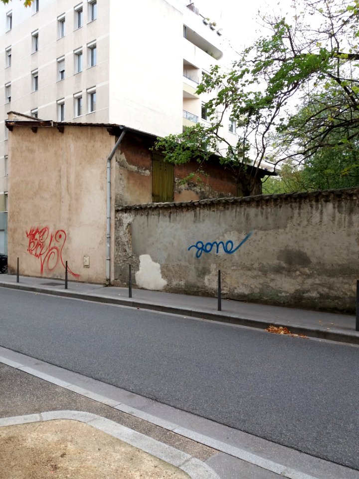 Lyon 3e - Rue Saint Maximin, bâtisse à l'angle de la propriété de la villa Monoyer