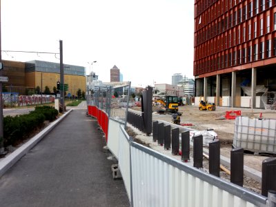 Lyon 3e - Rue Maurice Flandin, vers le nord, depuis l'esplanade Nelson Mandela