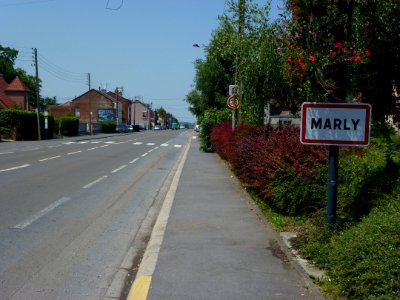 Marly (Nord, Fr) city limit sign