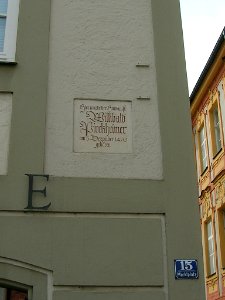 Marktplatz 15 Eichstätt -Pirckheimer-Gedenktafel