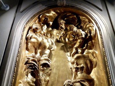 Lyon 4e - Rue Jacques-Louis Hénon - Église Saint-Denis, tableau doré, détail (2)