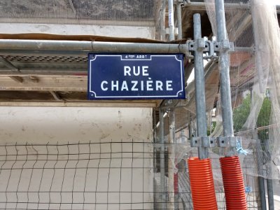Lyon 4e - Rue Chazière, plaque