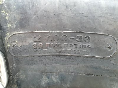 Marks on huge (around 2 meters diameter) Bridgestone tire 3