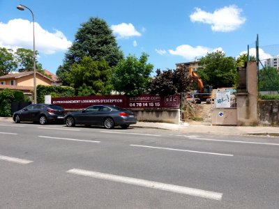 Lyon 4e - Rue Chazière, chantier d'un futur immeuble