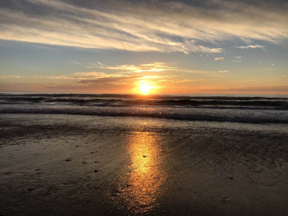 Ocean sunset beach