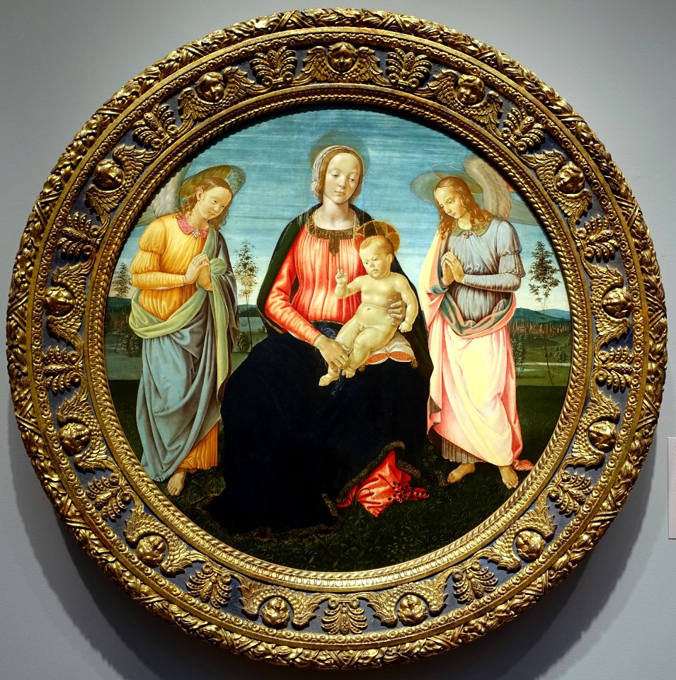 Madonna and Child with Two Angels, by Francesco Granacci, 1495, tempera on wood - Portland Art Museum - Portland, Oregon - DSC09030