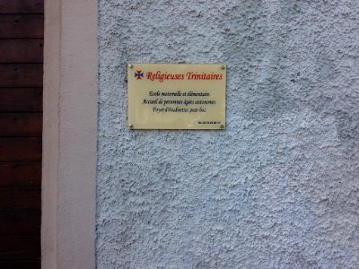 Lyon 4e - Rue Bony - La Providence des Trinitaires - Plaque Religieuses Trinitaires