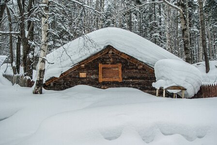 Snow chalet taiga
