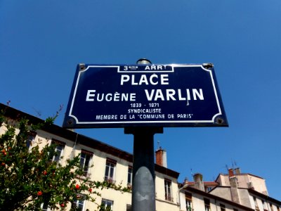 Lyon 3e - Place Eugène Varlin, plaque