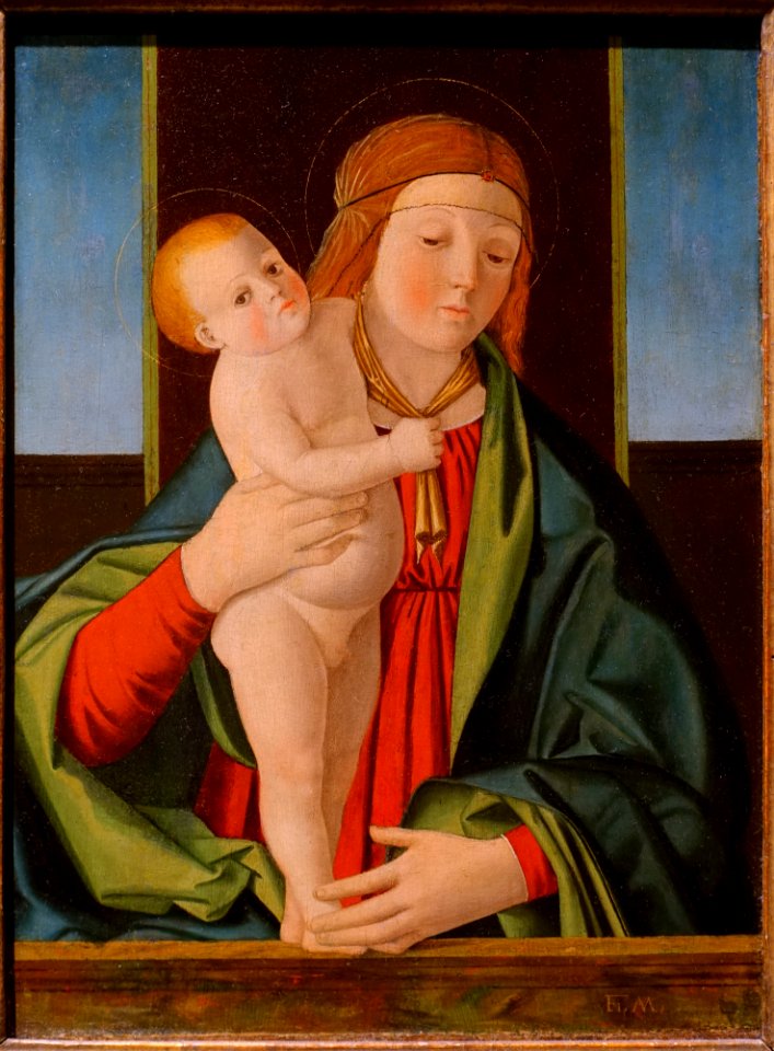 Madonna and Child, by Filippo Mazzola, c. 1490, oil on panel - John and Mable Ringling Museum of Art - Sarasota, FL - DSC00574