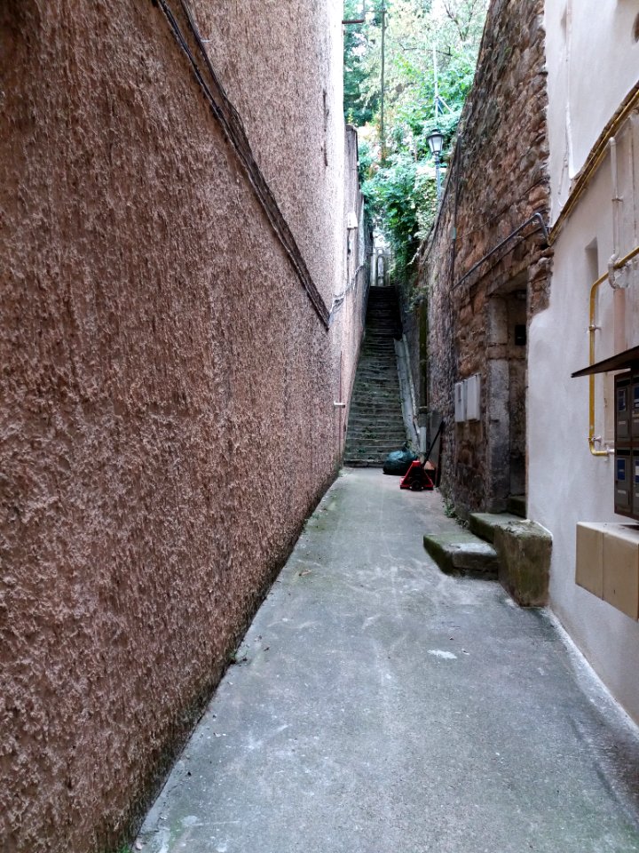 Lyon 9e - Quai Pierre Scize - Maisons au numéro 43 - Escalier