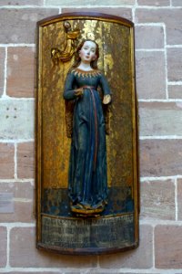 Madonna in a robe of wheat ears, epitaph to Friedrich Gehrung, Nuremberg, 1495-1496, rosewood, polychromy, gilding - Germanisches Nationalmuseum - Nuremberg, Germany - DSC02825