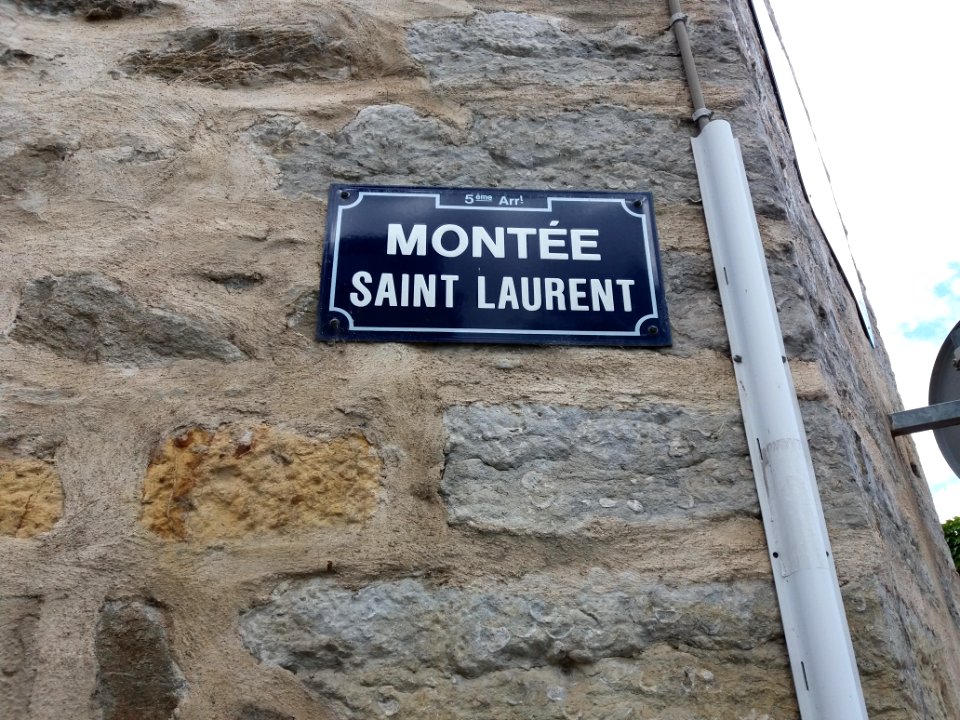 Lyon 5e - Montée Saint Laurent, plaque