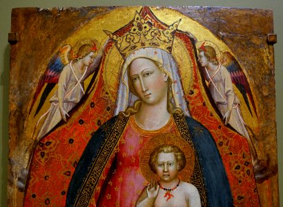Madonna and Child with Angels, Giovanni dal Ponte, Florence, 1410s, tempera and gold leaf on panel, detail - Blanton Museum of Art - Austin, Texas - DSC07702