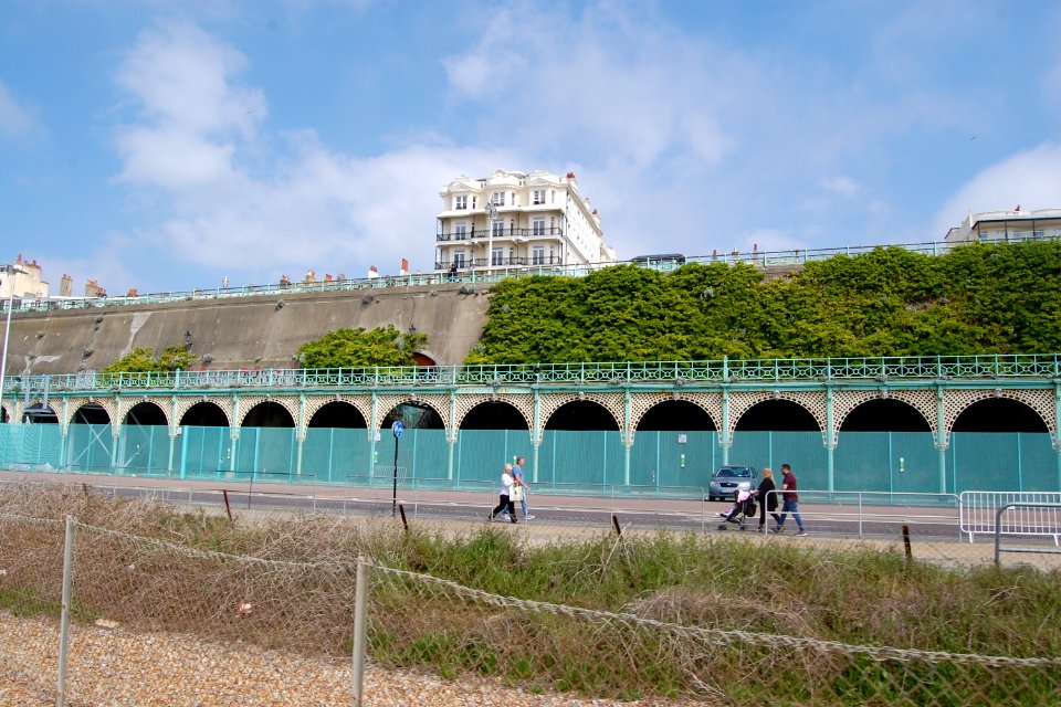 Madeira Terrace, Madeira Drive, Brighton (NHLE Code 1381696) (May 2018, seen from Volk's Electric Railway) (2)