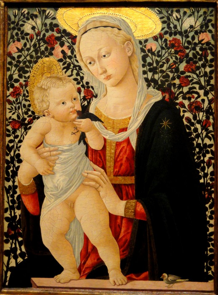 Madonna of the Roses, by Pseudo-Pier Francesco Fiorentino, Florence, c. 1485-1490, tempera on panel - San Diego Museum of Art - DSC06650
