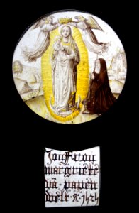 Madonna Immaculata with donor, c. 1525, stained glass - Museum M - Leuven, Belgium - DSC05000