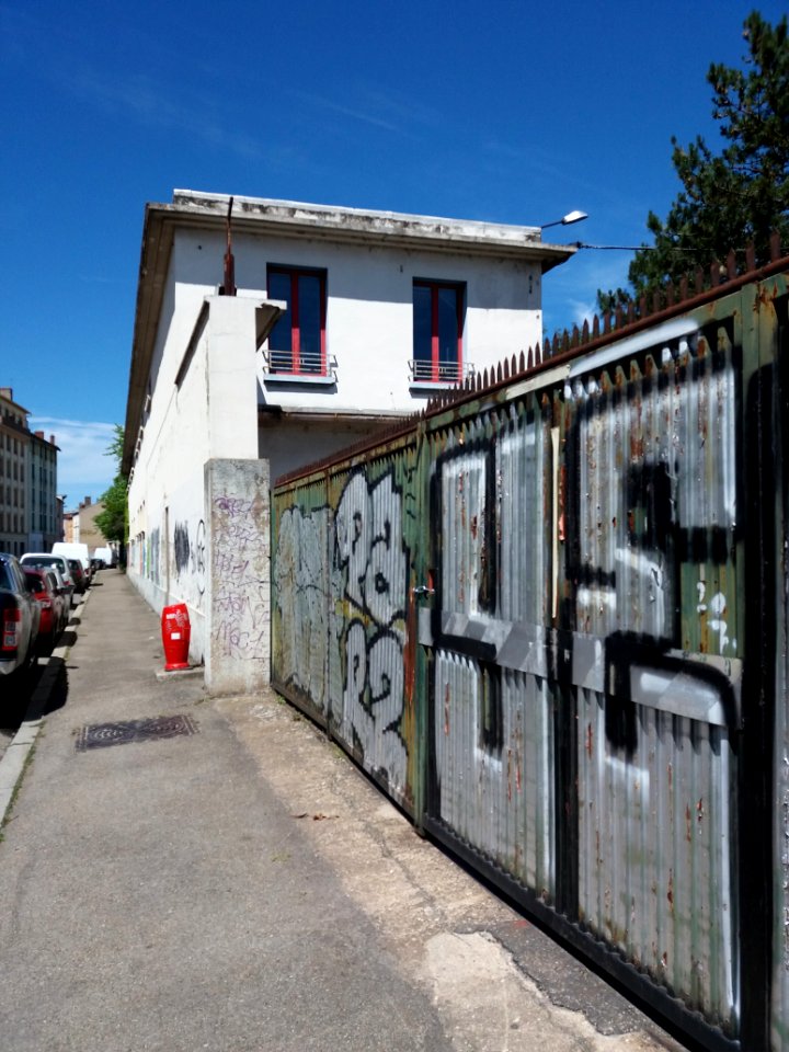Lyon 7e - Rue de Gerland, mur de l'usine Fagor-Brandt, côté nord