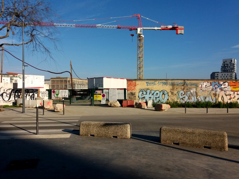 Lyon 7e - Rue Pré Gaudry - Travaux du futur collège Pré-Gaudry - Chantier