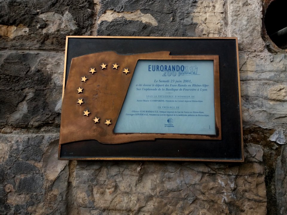 Lyon 5e - Esplanade de Fourvière - Plaque Eurorando 2001
