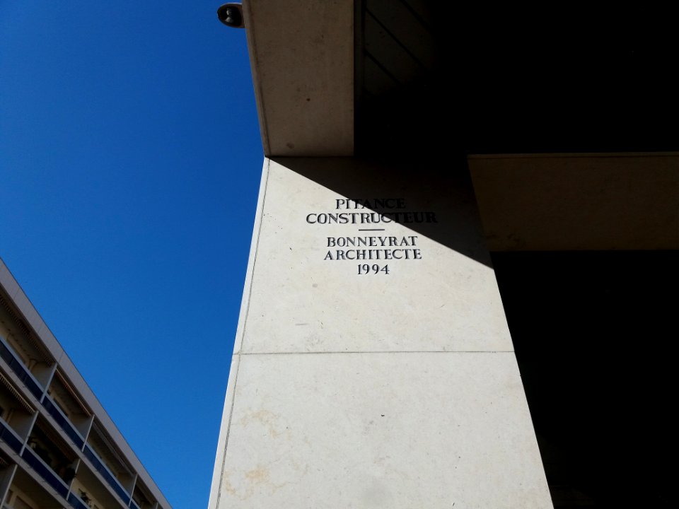 Lyon 6e - Rue Barrême, plaque d'architecte Bonneyrat 1994