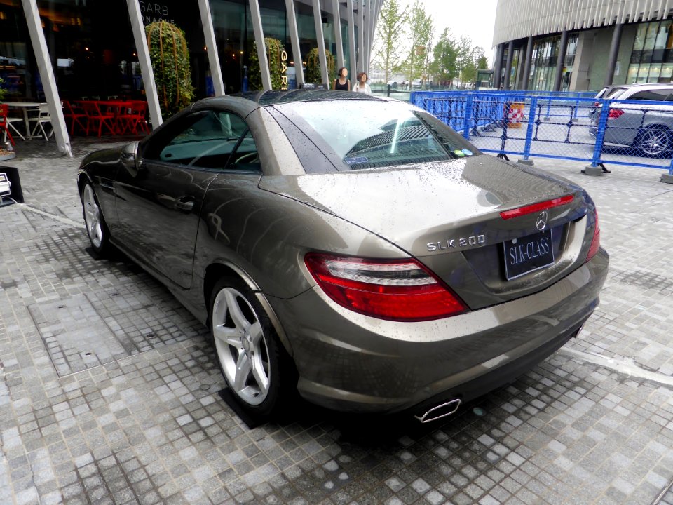 Mercedes-Benz SLK200 BlueEFFICIENCY MT (R172) , whose hood is closed. rear