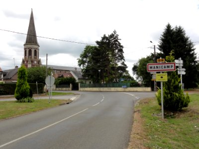 Manicamp (Aisne) city limit sign